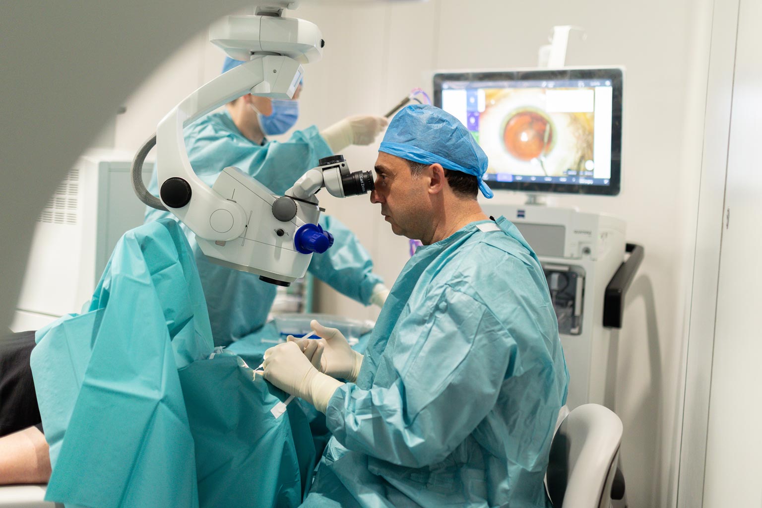Operation during laser eye surgery