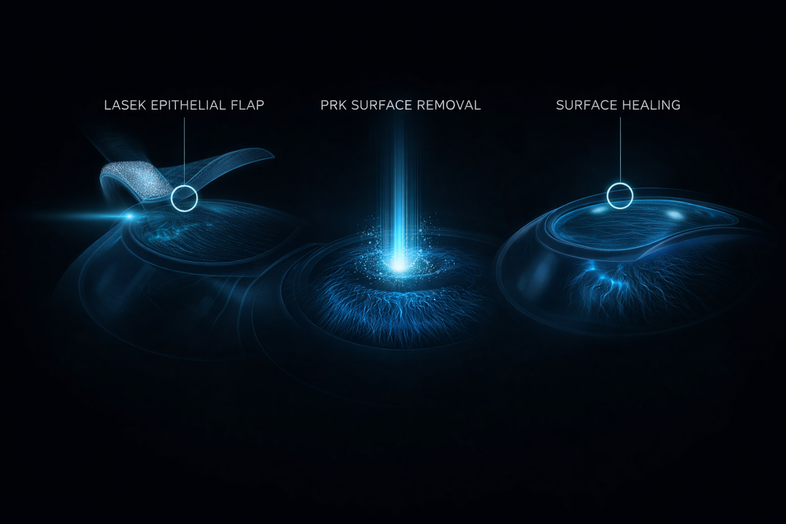 PRK and LASEK laser eye surgery diagram