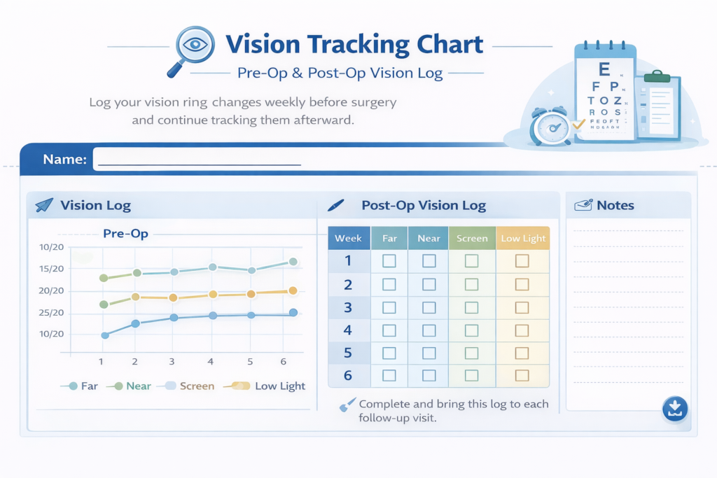 track your eye surgery log book